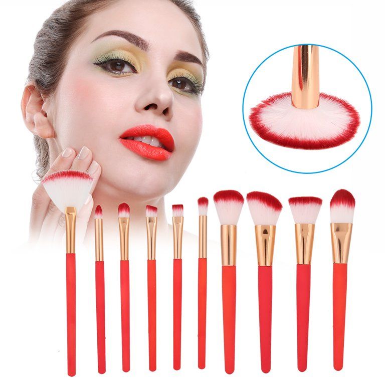 10pcs Makeup Brushes Professional Brush Set For Foundation Blush Eye Shadow view 3
