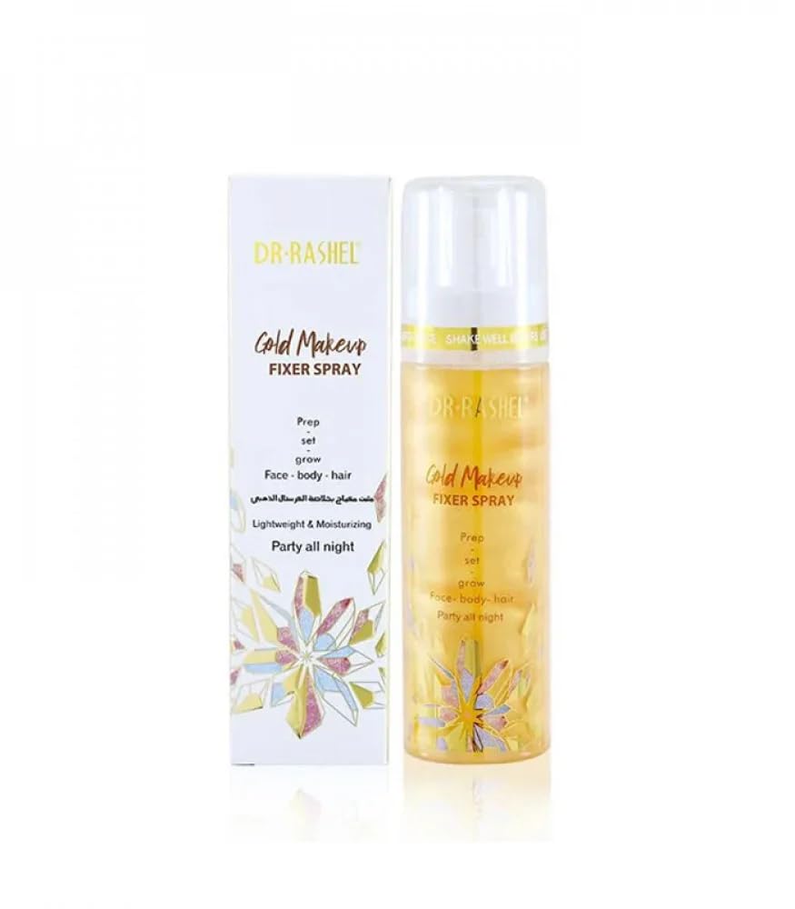 DR.Rashel Glow Boosting Makeup Fixer Spray with Gold and Hydrating Formula, 100ml