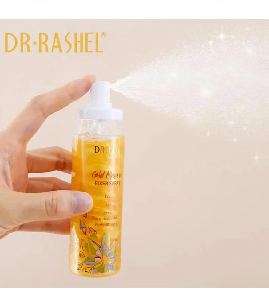 DR.Rashel Glow Boosting Makeup Fixer Spray with Gold and Hydrating Formula, 100ml view 3