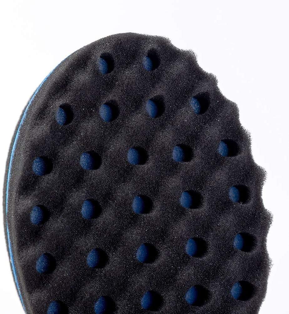 Curl Twist Hair Sponge Big Holes Double-Sided Comb Wave Brush Dreads Locking Afro Curling Coil Care Tool Bonus Hair blue