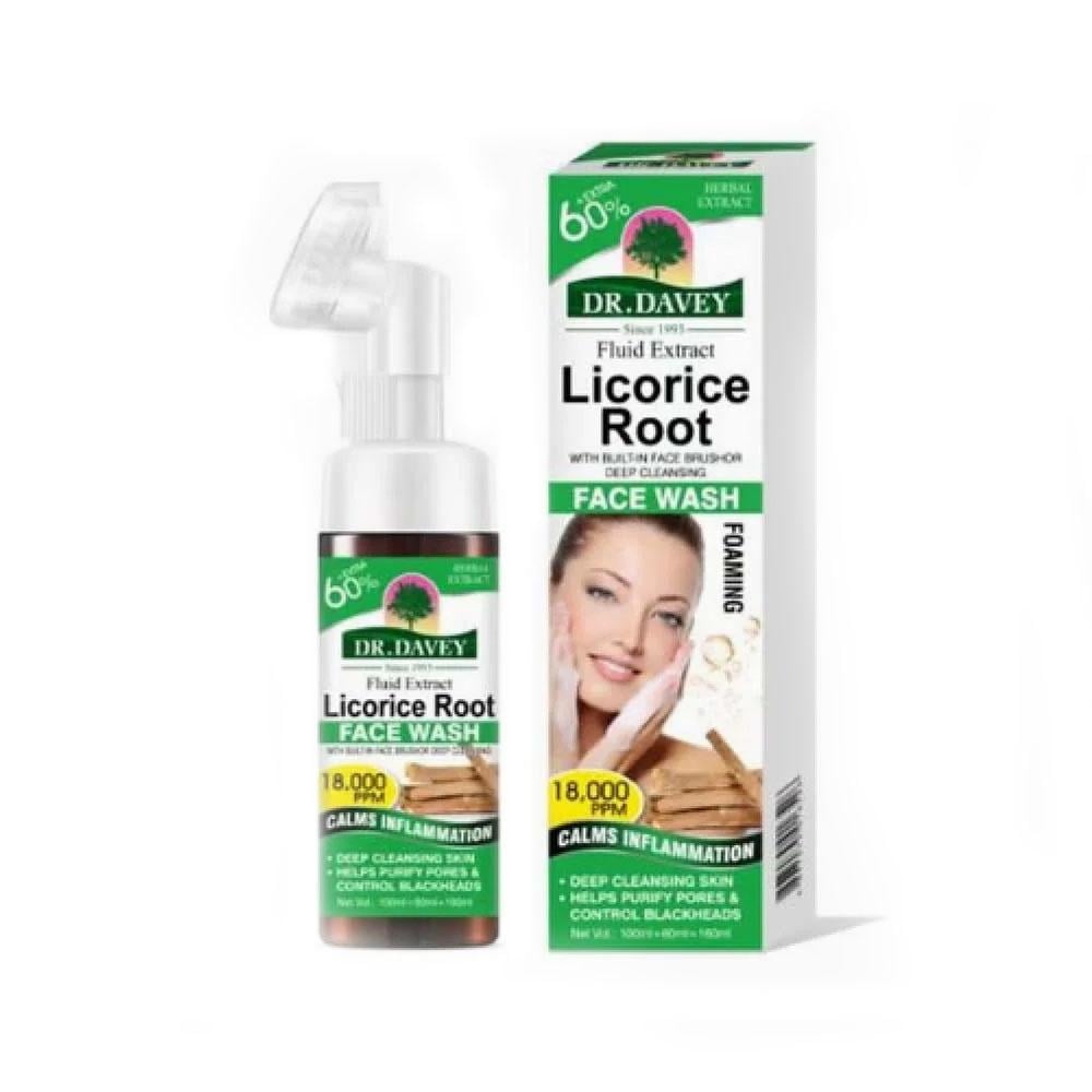 Dr Davey Fluid Extract Licorice Root Face Wash Extra Brightening Calms Inflammation Moisturising Clear Dark Spots Glow Oil Control 100 ml