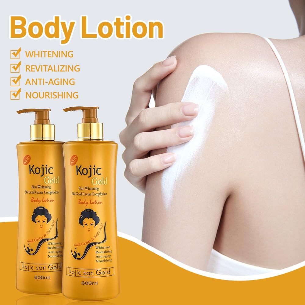 Kojic Acid Gold Skin Whitening 24 Gold Caviar Complexion Lotion 600 ml