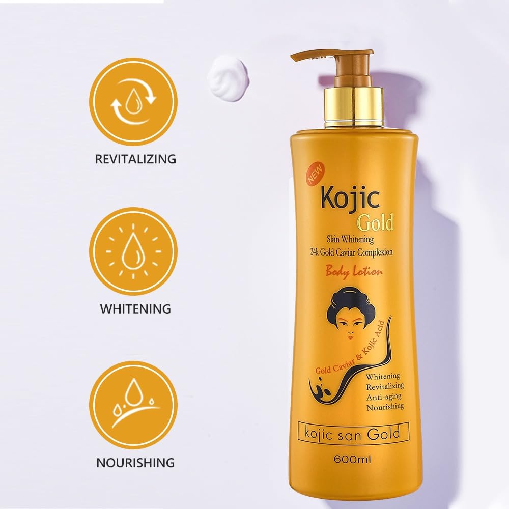 Kojic Acid Gold Skin Whitening 24 Gold Caviar Complexion Lotion 600 ml
