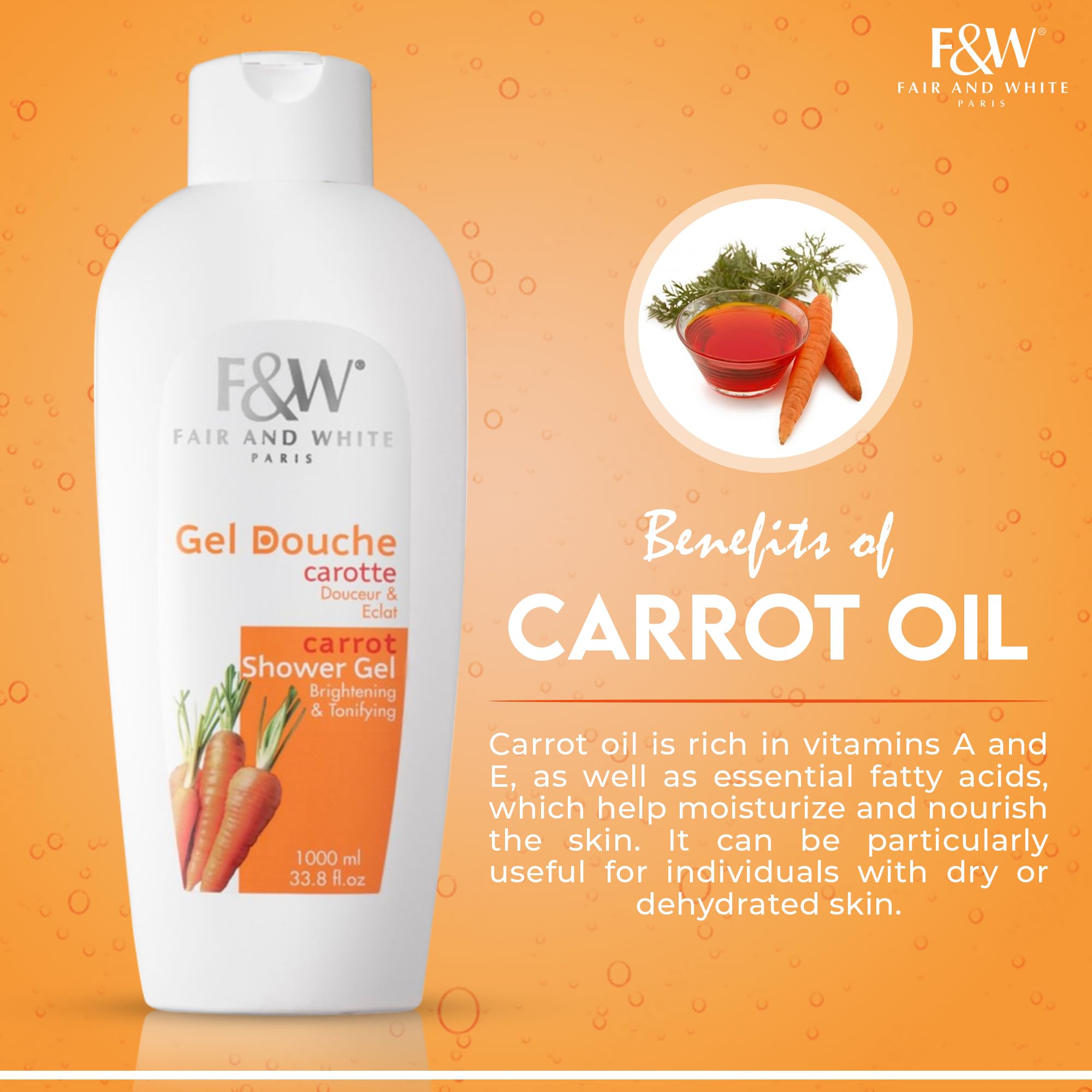 Fair and White Original Carrot Shower Gel 1000 ml