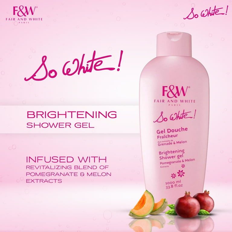 Fair And White So White Brightening Body Shower Gel  - Suitable for All Ages and Skin Types 1000 ml