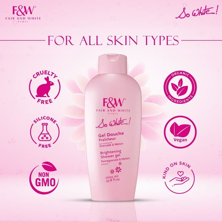 Fair And White So White Brightening Body Shower Gel  - Suitable for All Ages and Skin Types 1000 ml