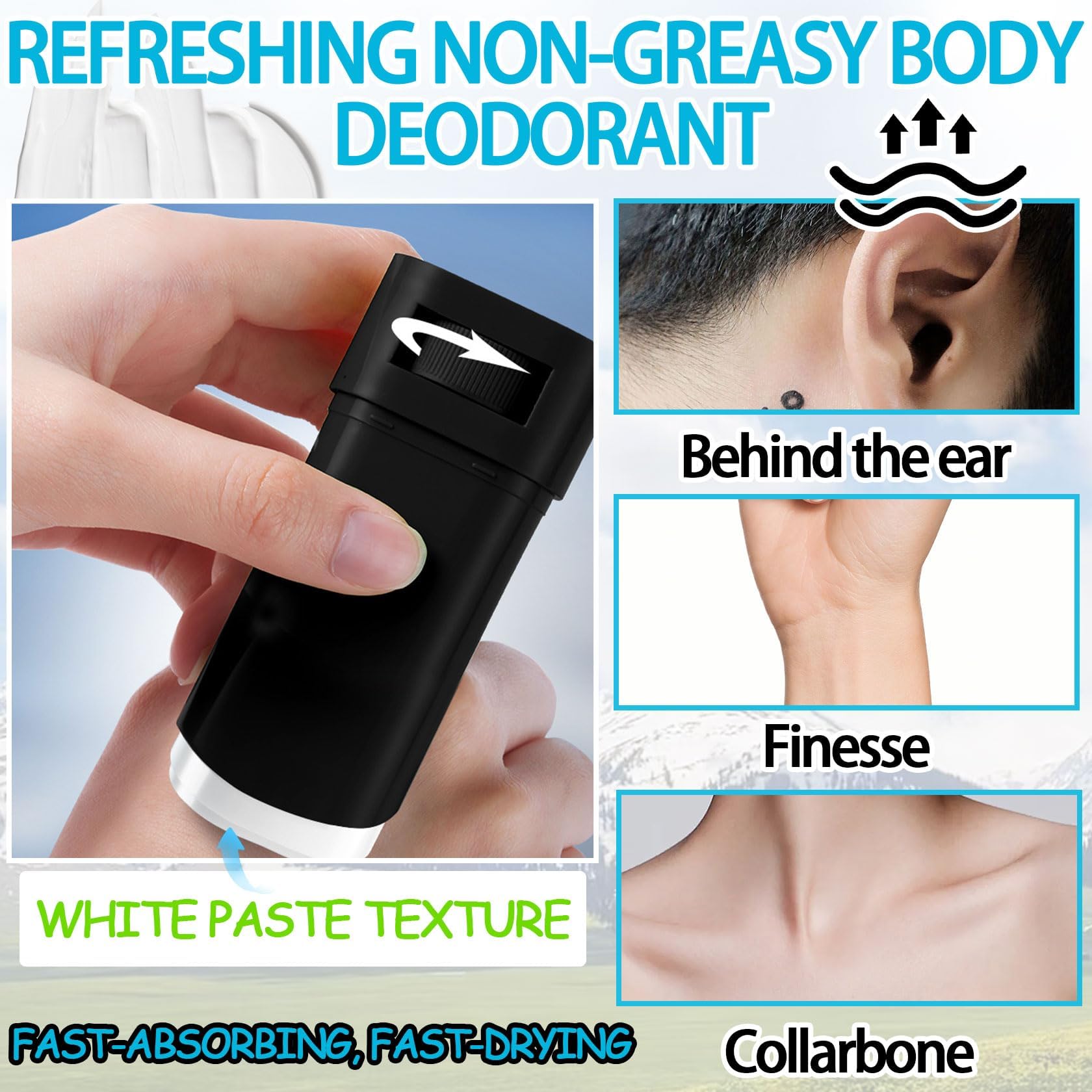 Sadoer Deodorant With Naturally Derived Ingredients, 48 Hour Odor Control | Cool Ocean Scent MEN DEODORANT STICK 20G