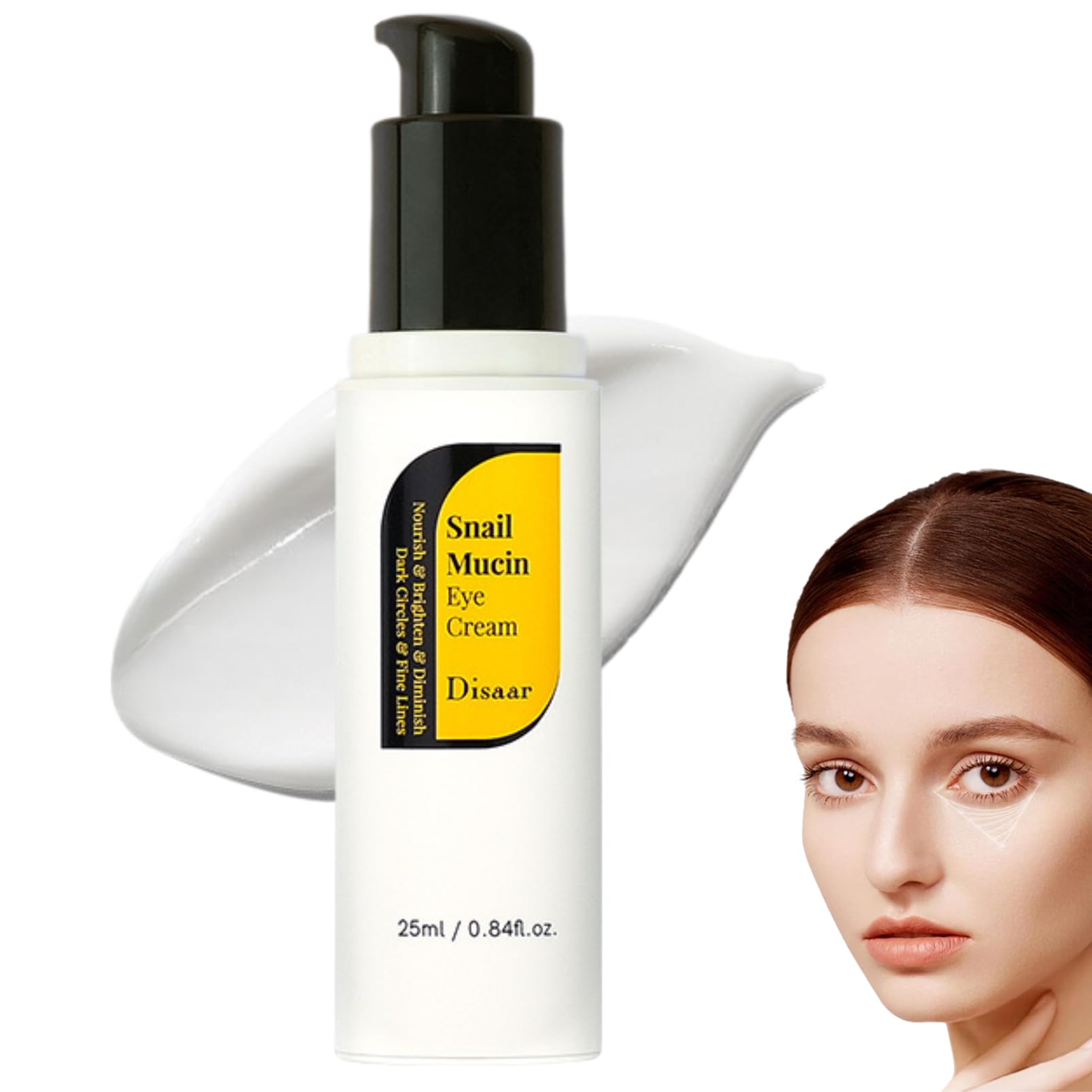 Disaar Snail Eye Cream, Brightening Under Eye Cream with Snail Mucin&Retinol, Eye Cream Anti Aging for Fine Lines&Dark Circles, Eye Bags Remover Women&Mens Eye Cream, Eye Care Products for All Skin