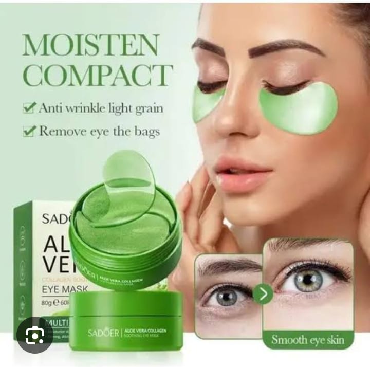 Aloe Vera Eye Masks - 60 PCS Under Eye Patches for Puffy Eyes and Dark Circles Treatments - Hydrating Eye Mask Skincare, Eye Gel Pads for Eye, Reduce Wrinkles and Fine Lines, Improve and Firm Eye Skin