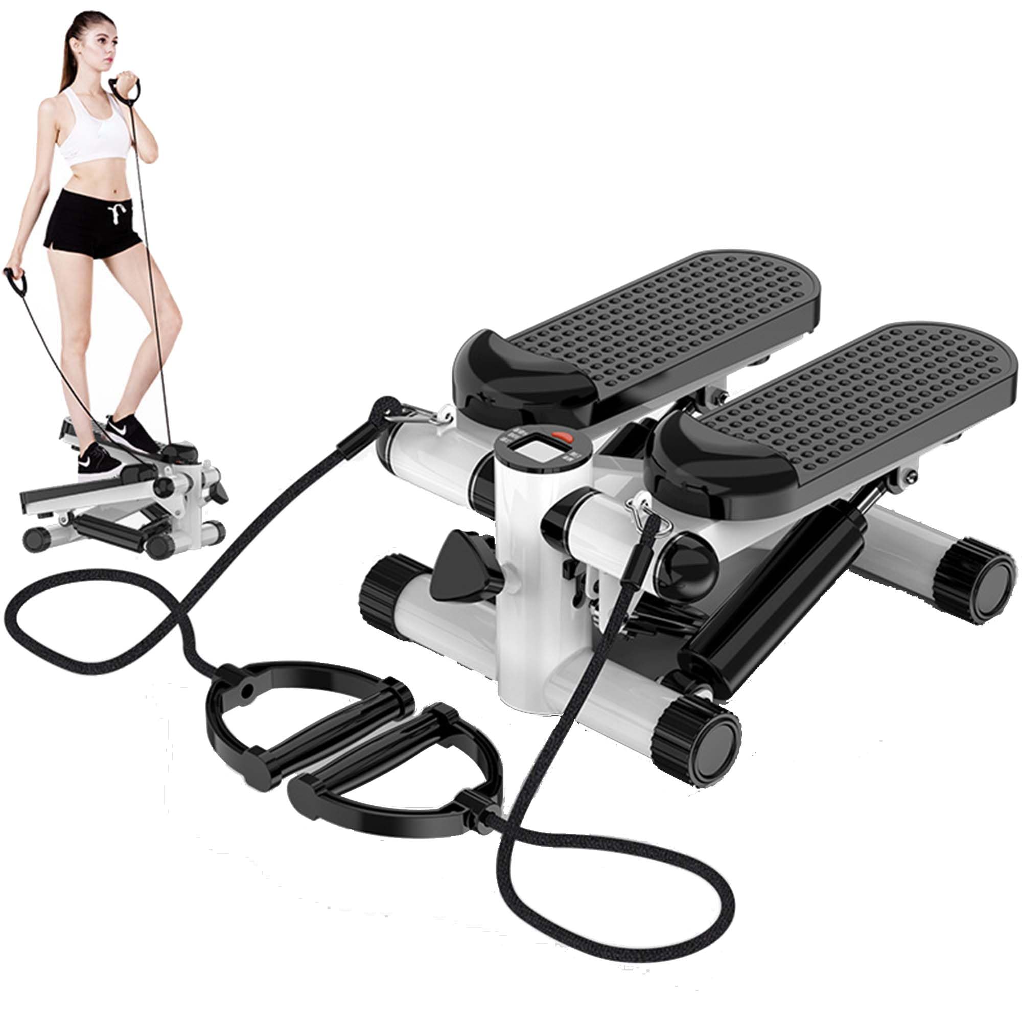 Mini Steppers for Exercise at Home with Resistance Band,Stair Stepper for Home,Exercise Home Workout Equipment for Full Body Workout
