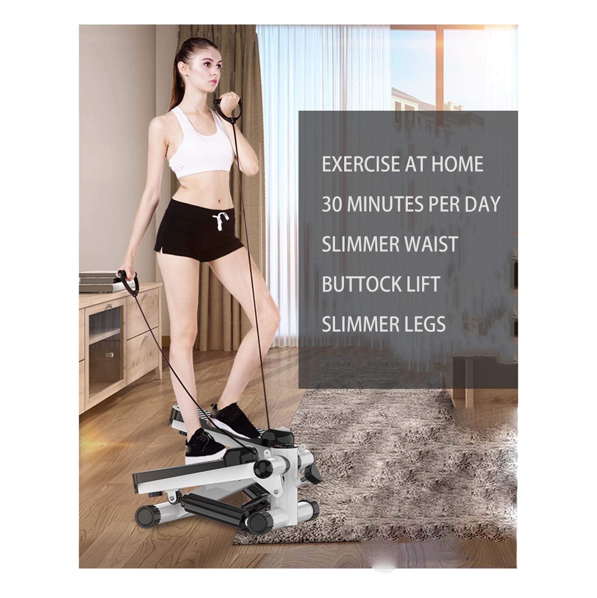 Mini Steppers for Exercise at Home with Resistance Band,Stair Stepper for Home,Exercise Home Workout Equipment for Full Body Workout