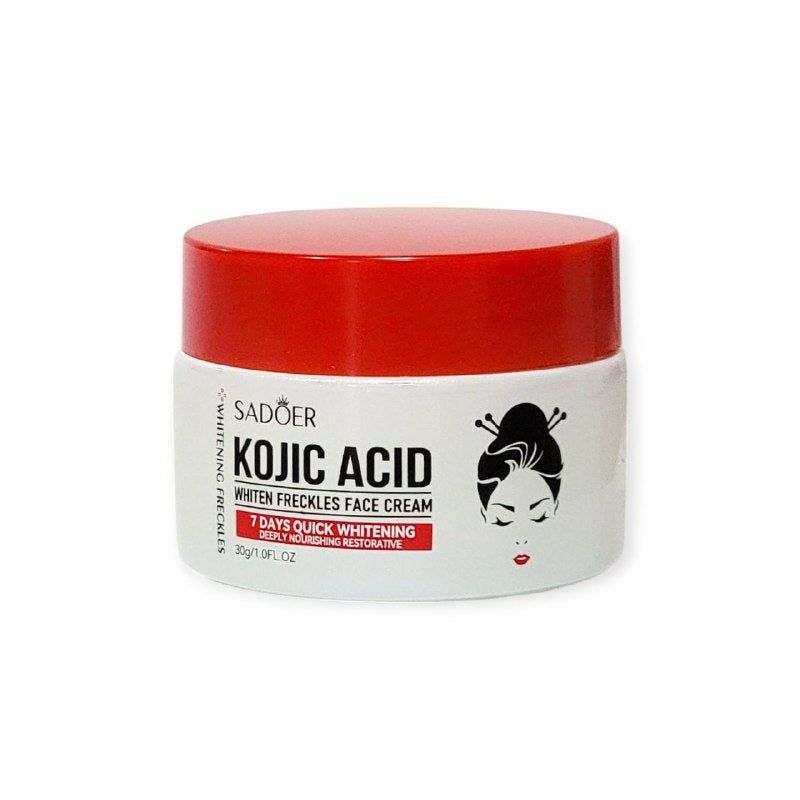SADOER KOJIC ACID 30G WHITENING FRECKLE FACE CREAM WITH KOJIC ACID, NIACINAMIDE, HYALURONIC ACID, MOISTURIZES, FIRMS, ANTI-WRINKLE