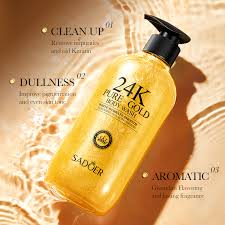SADOER 24K Pure Gold Body Wash/shower gel White Hydrate Smooth Cleansing Anti-Aging Firming