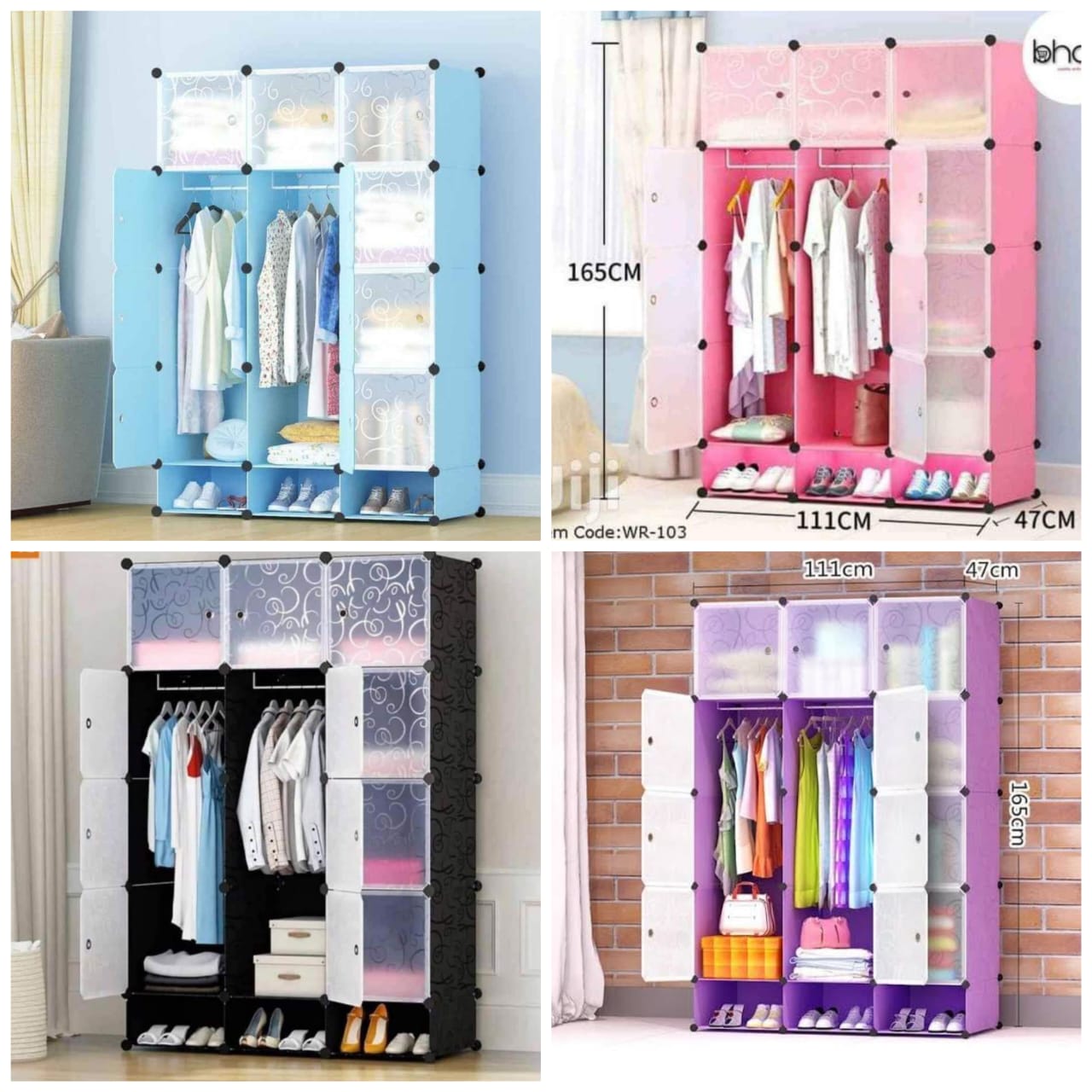 Nunix Plastic Portable 3 Column Nunix Wardrobe Organizer For Clothes, Shoes1202