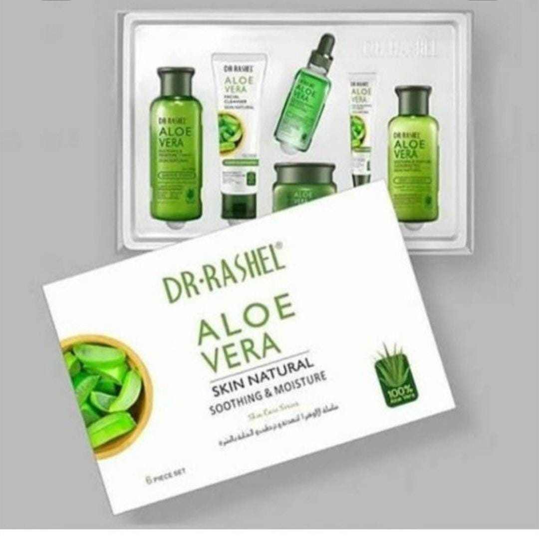 DR RASHEL 5 in 1 Aloe Vera Skincare Package ( Cleanser>Toner>Serum>Cream>Suncream)