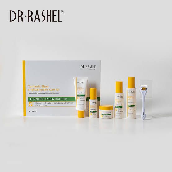DR RASHEL Turmeric glow brightening skin care traveling set even out skin tone and increase radiance,lightens dark spots ,help fade scars