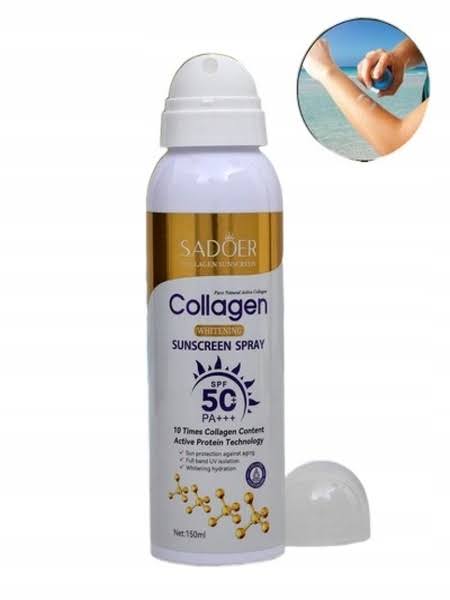 SADOER Collagen sunscreen spray With no white cast,50spf.