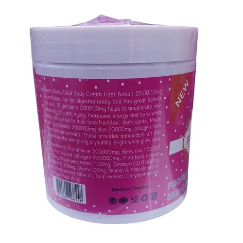 Gluta Berry BLOOM GLUTA Fast Action Anti-AGING Body Cream. Whitens, Fade Dark Spots, Freckles, Prevent skin aging, Moisturizes & Brightens