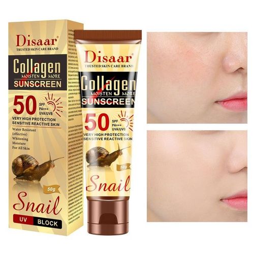 Disaar Sensitive Skin Collagen Sunscreen Suncream Sunblock SPF 50 with Snail 50g