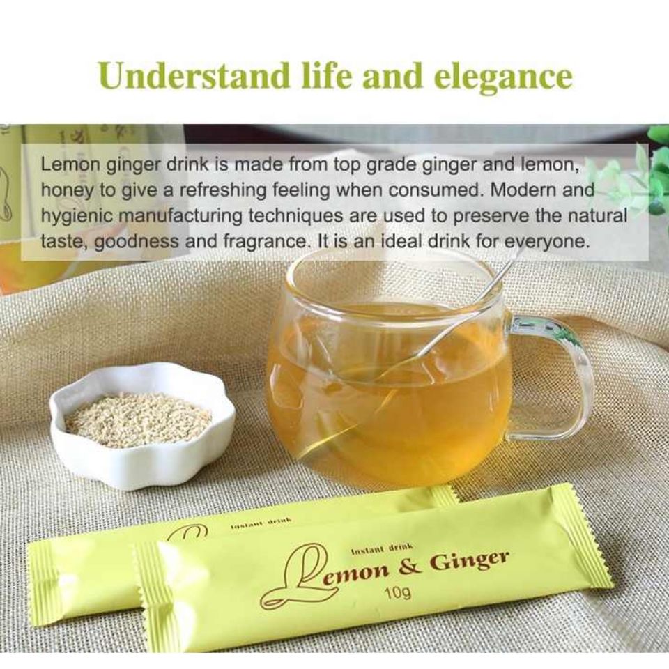 Wins Town LEMON & GINGER instant drink tea natural herbal fat burning slimming tea bags Lemon Ginger Honey beverage
