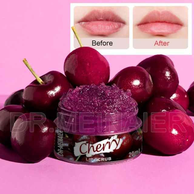 Dr. Meinaier Sugar Lip Scrub Ultra Hydrating Exfoliating Dry Chapped Lips Scrubber  Lip Moisturizer - Grape Rose Blueberry Turmeric Coconut Coffee Cherry Lemon Honey Green Tea Flavors