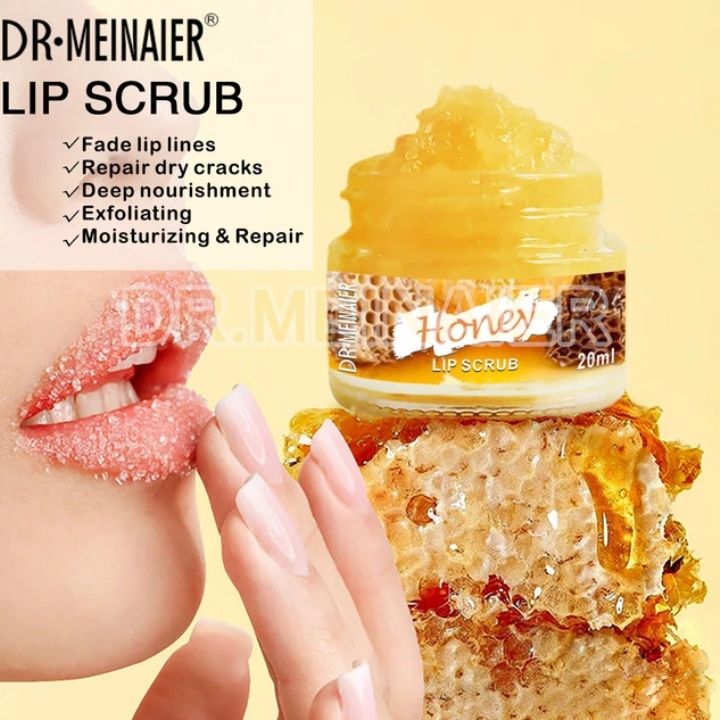 Dr. Meinaier Sugar Lip Scrub Ultra Hydrating Exfoliating Dry Chapped Lips Scrubber  Lip Moisturizer - Grape Rose Blueberry Turmeric Coconut Coffee Cherry Lemon Honey Green Tea Flavors