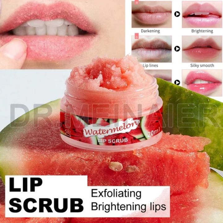 Dr. Meinaier Sugar Lip Scrub Ultra Hydrating Exfoliating Dry Chapped Lips Scrubber  Lip Moisturizer - Grape Rose Blueberry Turmeric Coconut Coffee Cherry Lemon Honey Green Tea Flavors