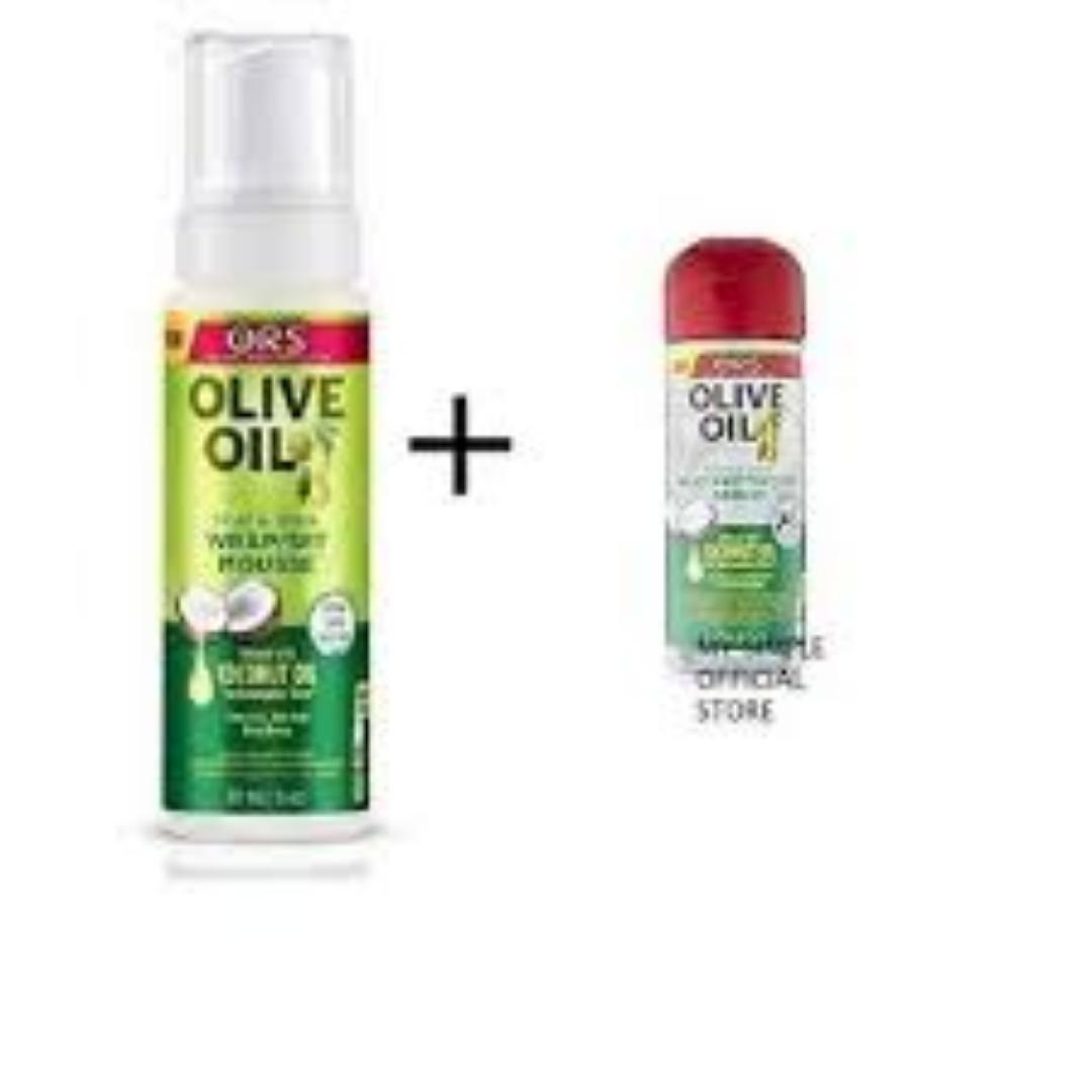 Ors Wrap Set Mousse + Heat Protection Serum  with Coconut Oil & Olive Tames Frizz, twists and defines curls Hair Care