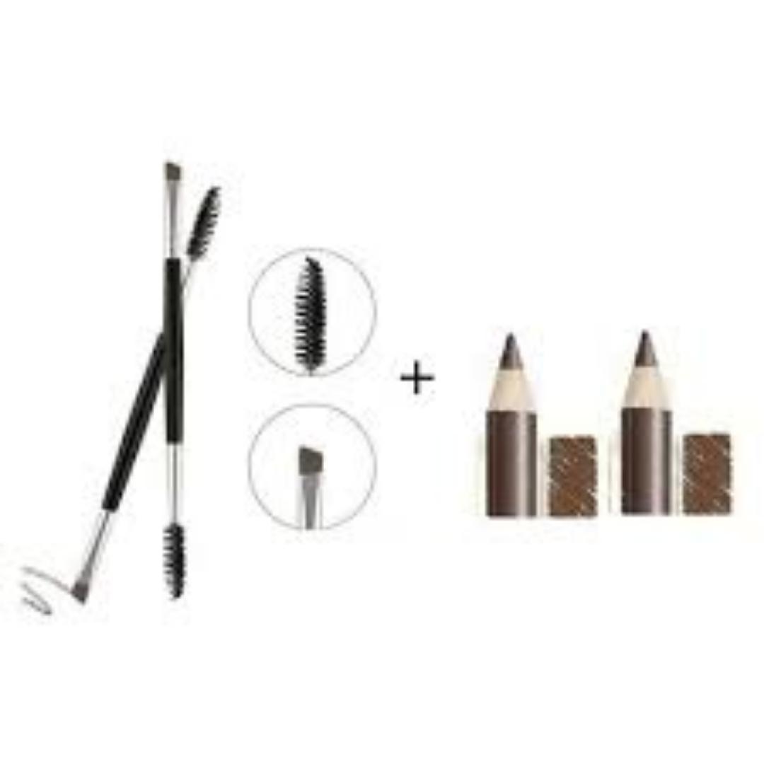 Davis 2pcsEyePencil No 003Dark Brown+ 2sided Eyebrow Spoolie Brush