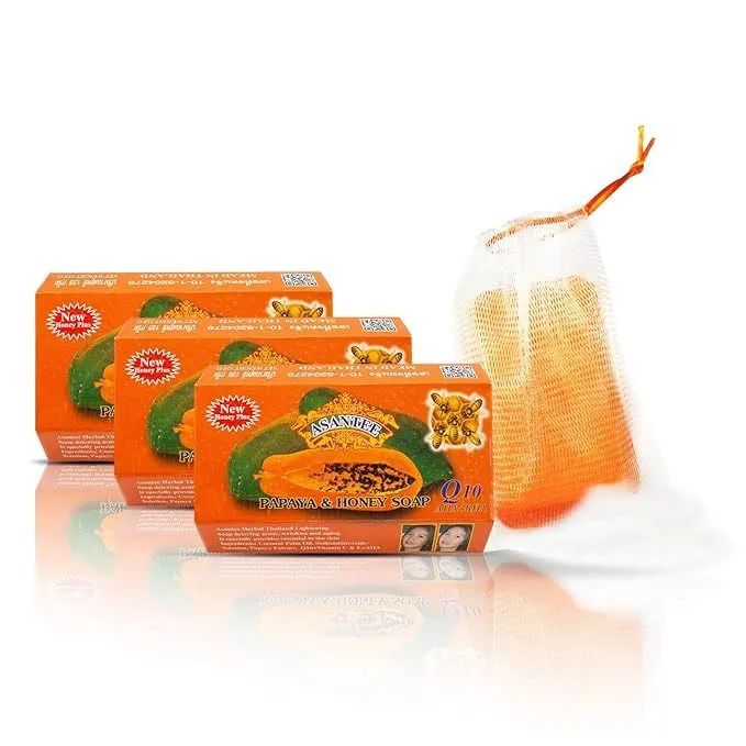 (Pack of 2) Original Asantee Papaya And Honey Anti Acne Soap - 125gX2 – Nourishing, Natural Skincare for Smooth & Glowing Skin**Asante soap