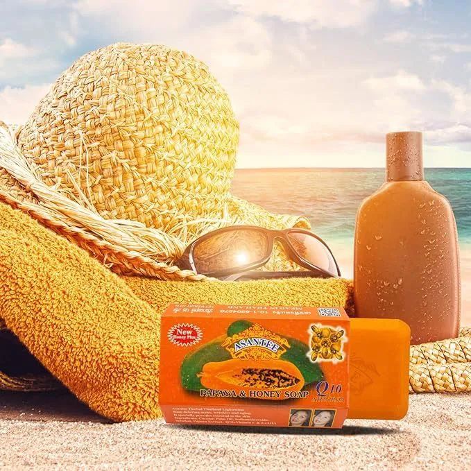 (Pack of 2) Original Asantee Papaya And Honey Anti Acne Soap - 125gX2 – Nourishing, Natural Skincare for Smooth & Glowing Skin**Asante soap