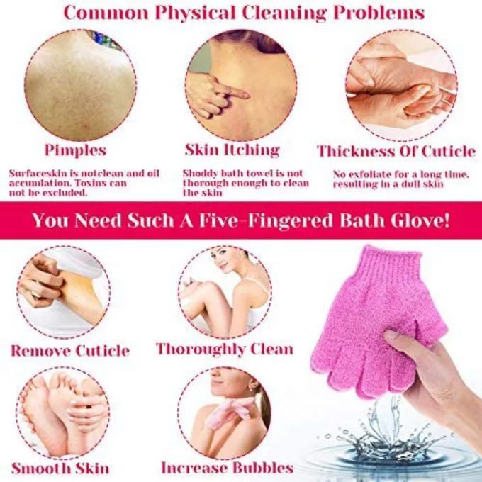 4 PAIRS - Bathing Gloves Exfoliating Bathing Cleaning Gloves Body Scrubber helps to precisely clean and gently remove dead skin cells body scrub gloves shower glove, bathing gloves