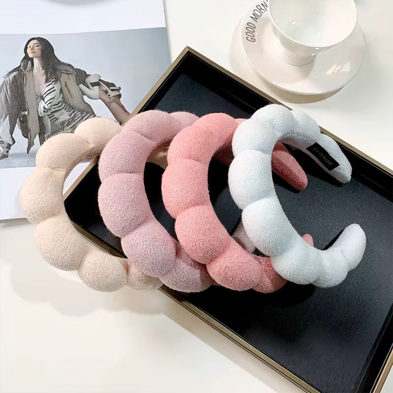 3pc set Spa Headband and Wristbands for Washing Face/makeup Absorbent Sponge and cuff Headband for Women's skin care routine Head band and Wrist bands  pack