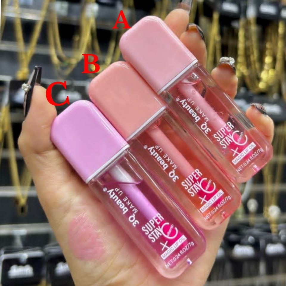 1pc Magic Lip Oil Super Stay With Vitamin C 3Q Beauty Makeup Hydrating Plumping Lip Gloss Coat For Cute Makeup Lipsticks Tinted Clear Serum Fruit Lip Balm Oils Cosmetics
