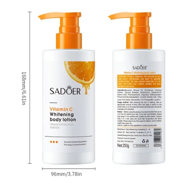 SADOER Vitamin C Whitening Body Lotion Cream Moisturizing Refreshing Whole Body Lightening Cream