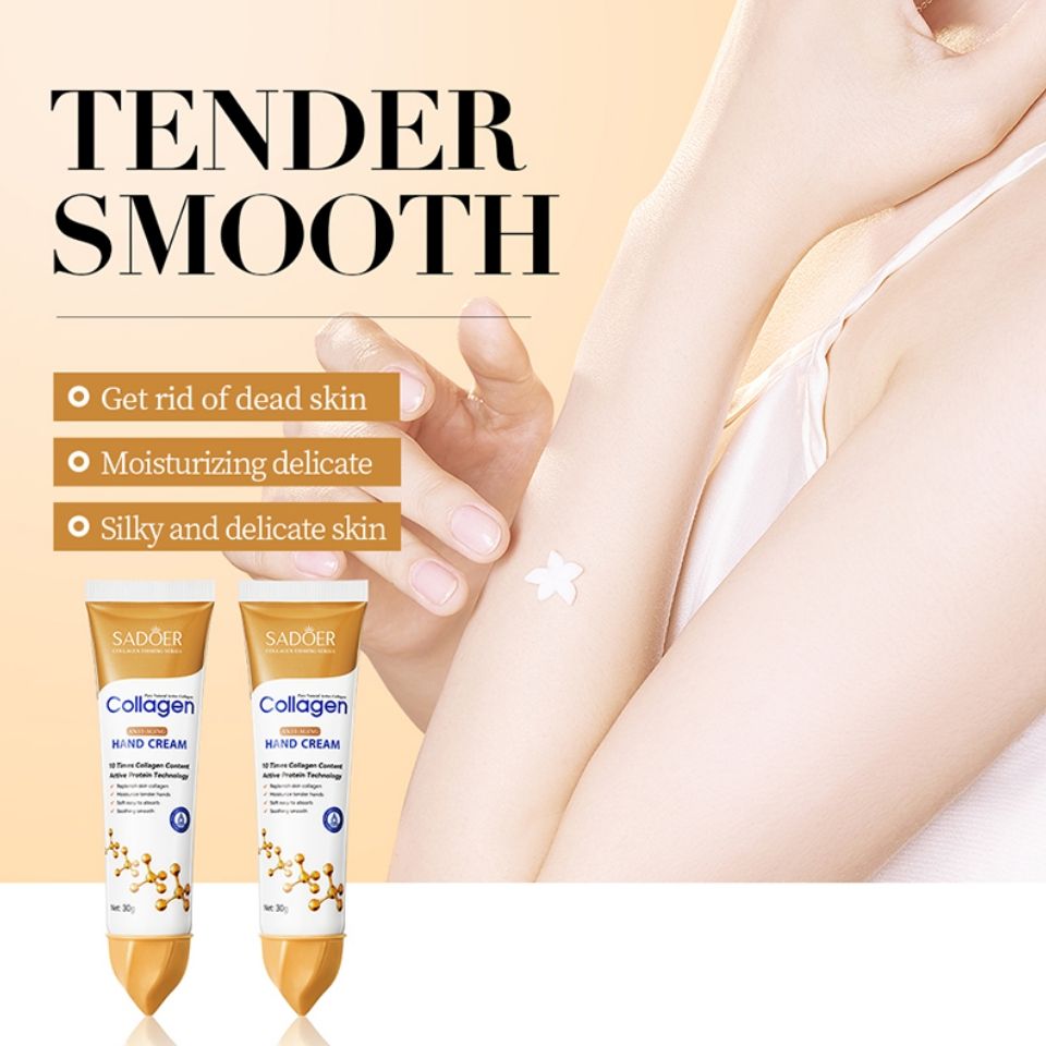 Collagen Anti-aging Hand Cream With Hyaluronic Acid & Niacinamide Softens Smoothens Improves Dry Hands - Sadoer