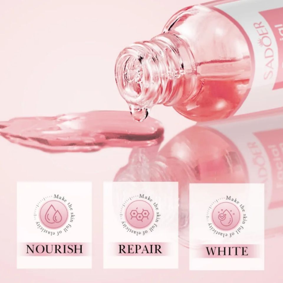 SADOER 4 in 1 Facial Serum with Hyaluronic Acid, Nicotinamide, Vitamin C and Vitamin E, High Moisturising and Brighten Skin Tone, Rejuvenates, Whitens Blemishes and Dark Spots