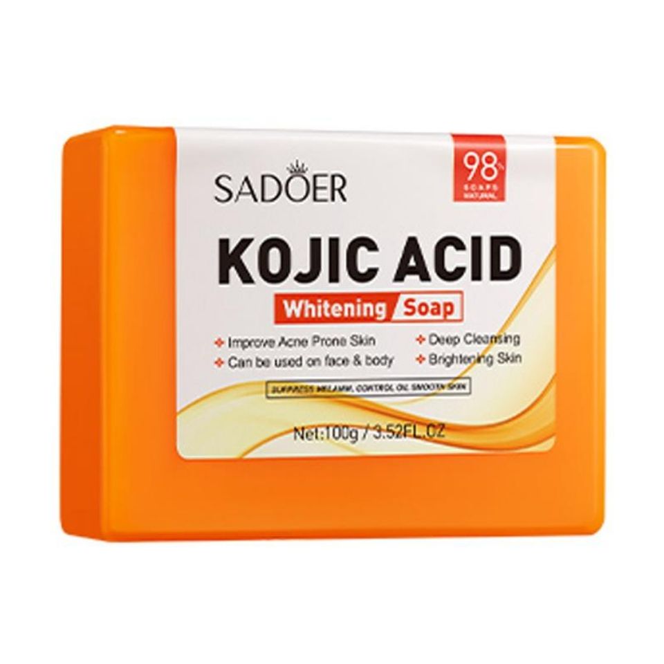 Sadoer Kojic Soap, Kojic Acid Whitening Soap, Deep Cleansing, Skin Brightening Like Vitamin C, Improve Acne Prone Skin, For Face and Body Skin Care