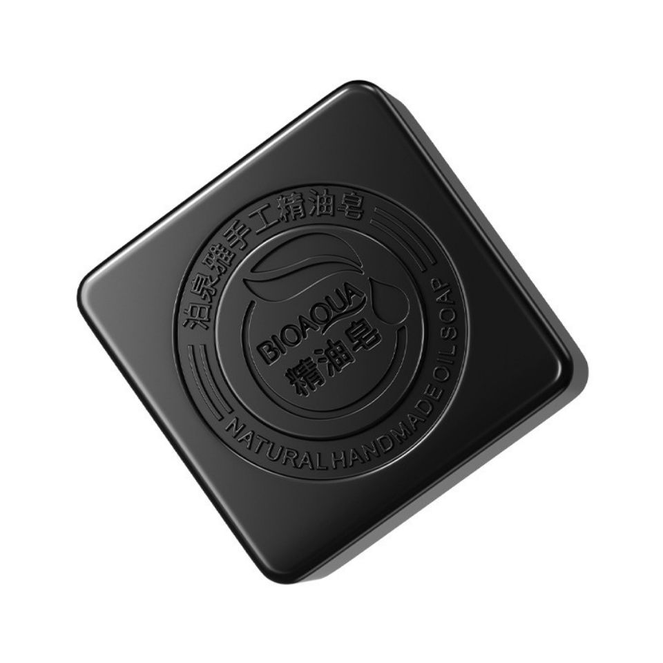 Natural Organic Herbal Essential Black Bamboo Oil Soap Whitening Handmade Soap Skin Remove Acne Deep Cleansing Anti Bacterial Cleansing Charcoal Oils Bar Black Soap Bioaqua