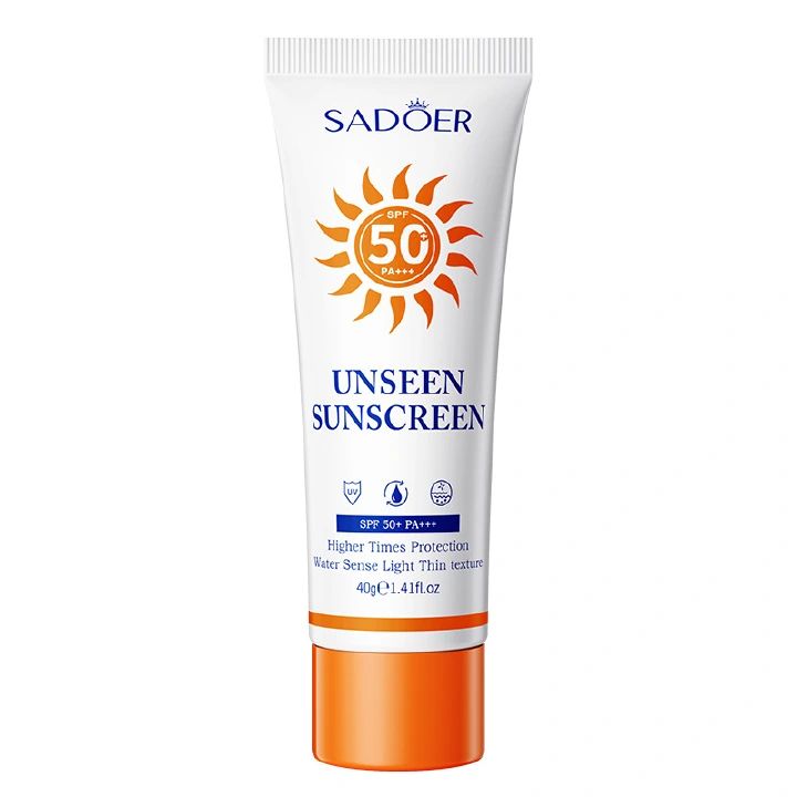SADOER Unseen Sunscreen Lotion Sun screen Cream Protector Facial Solar Sun Block Spf Gel Sun Cream Oil Control No White SPF50+ PA+++ UVA UVB Protection