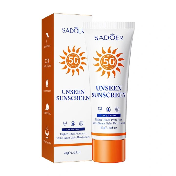 SADOER Unseen Sunscreen Lotion Sun screen Cream Protector Facial Solar Sun Block Spf Gel Sun Cream Oil Control No White SPF50+ PA+++ UVA UVB Protection