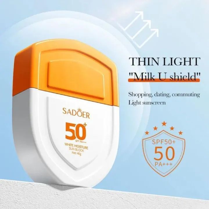 SADOER  Sunscreen for Face Body Sun Block Cream Lotion SPF 50+ PA+++ Solar Blocker Refreshing Non-Greasy UV Resistant Facial Sunscreen Anti-Aging No Residue UVA UVB Protection Sun Screen