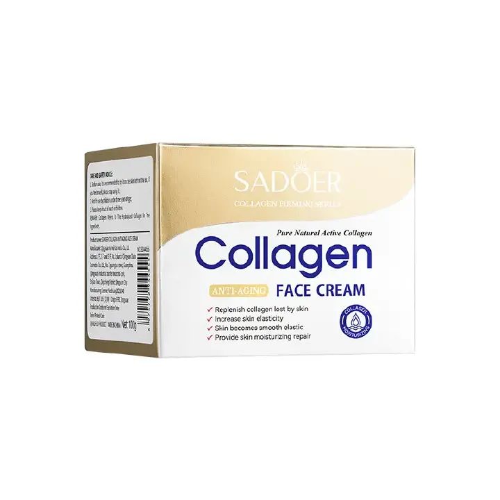 Sadoer Collagen 3 Pieces, Collagen Anti Aging Cleanser + Anti Aging Collagen Serum + Anti Aging Face Cream, can Add Vitramin C, For Anti Aging, Moisturizing, Cleansing, Clear Pores, Anti Wrinkles,