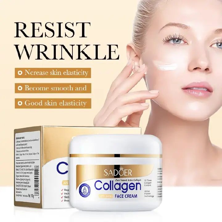 4 in 1 Sadoer Collagen 4 Pieces, Collagen Anti Aging Serum + Anti Aging Cream + Anti Aging Facial Cleanser + Cleansing Soap, Can add Vitramin C to the Routine, For Antiwrinkles, Moisturizing, soothing