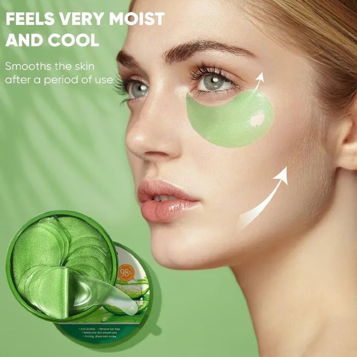 SADOER Aloe Vera Eye Mask, 60 PCS Under Eye Patches for Dark Circles & Puffiness, Aloe Collagen Soothing Eye Mask Reduces Eye Bags & Wrinkles, Firm Eye Skin - Pure Natural Material Extraction 30 pairs