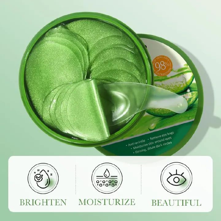 SADOER Aloe Vera Eye Mask, 60 PCS Under Eye Patches for Dark Circles & Puffiness, Aloe Collagen Soothing Eye Mask Reduces Eye Bags & Wrinkles, Firm Eye Skin - Pure Natural Material Extraction 30 pairs
