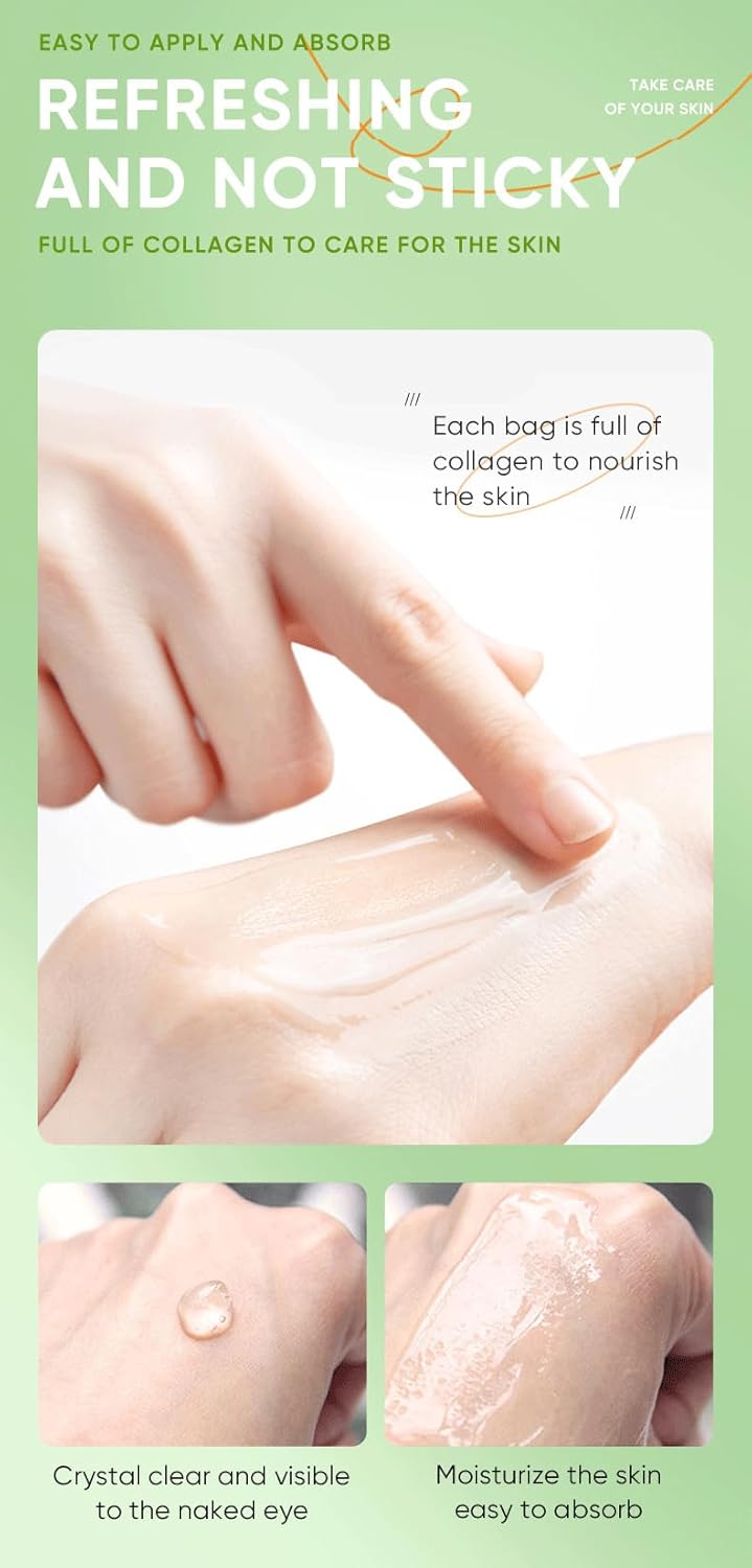 20Pcs Sadoer Good Night Gel Mask, Aloe Vera Sleeping Mask, with Aloe Vera Gel & Hyaluronic Acid, Anti Aging Hydrating Face Mask for All Skin Types, Night Time Skin Care & Repair, No-Rinsing