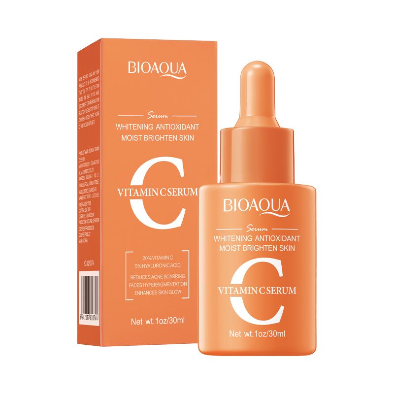 BIOAQUA Vitamin C Serum Hyaluronic Acid Essence Brightening Anti-Aging Moisturizing Face Skin Care Whitening improves Skin Firmness, Even Skin Tone, Soft, Resists Wrinkles, Aging Face Facial care
