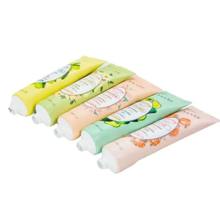 5 PCS/Set  SADOER Hand Cream Fruit Sakura Chamomile Rose Avocado Olives Moisturizing Hand Cream Nourish Hand Care Hand Lotion Moisturize Hands Hydration Skin Care for Dry Cracked Hands