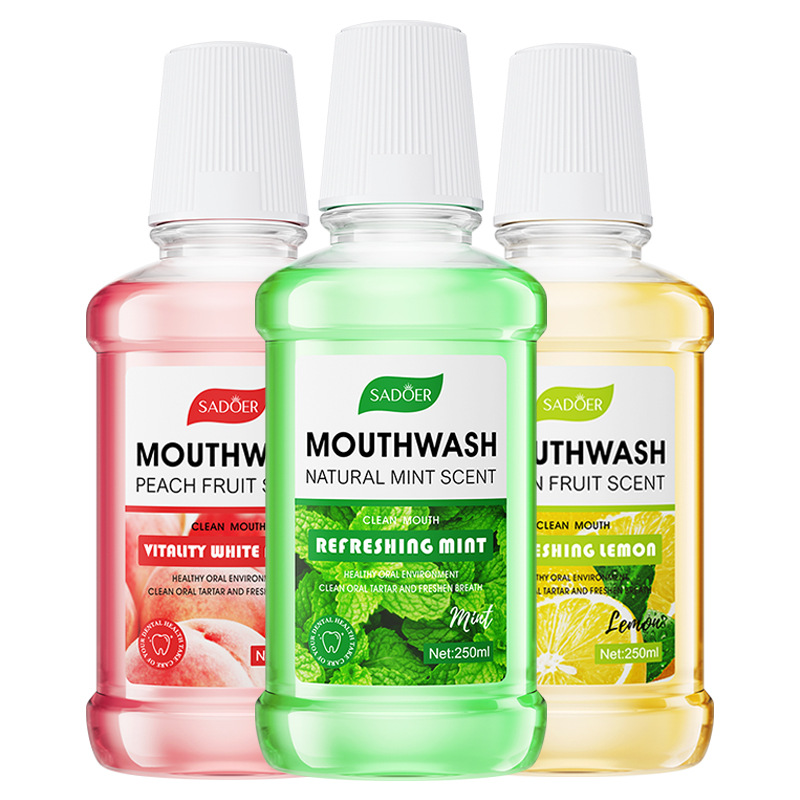 Sadoer Mouthwash Lemon / Mint / Peach fruit scent Remove Oral  Odor Mouth Liquid Cleansing Rinse Mouth Wash